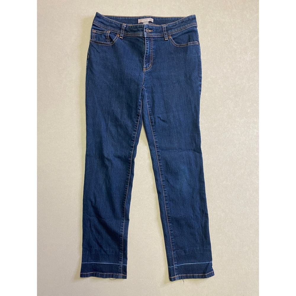 Chicos So Slimming Girlfriend Jeans Dark Wash Straight Leg Size 0.5 Short 31x27